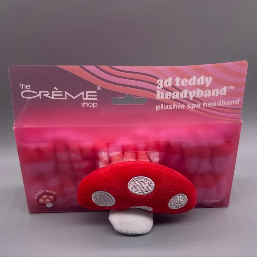 The Crème Shop 3D Teddy HeadyBand 🍄mush love🍄 Plushie Spa Headband, NWT